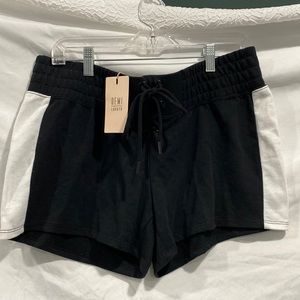 Fabletics Demi Lovato black and white athletic shorts